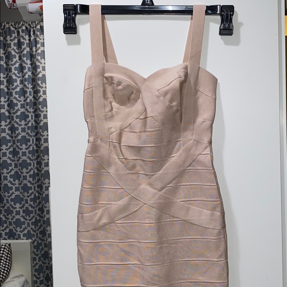Bandage dress in champagne color